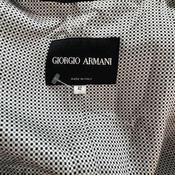 Giorgio Armani Charcoal Gray Black Pinstripe Blazer Sz 42 6 Italy Business Work - Picture 9 of 13